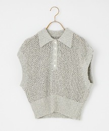 MAISON DE L'ALLURE（メゾンドゥラリュール）の「[MAISON DE L'ALLURE/メゾンドゥラリュール] フレンチスリーブ メッシュ ポロニット（ニット/セーター）」