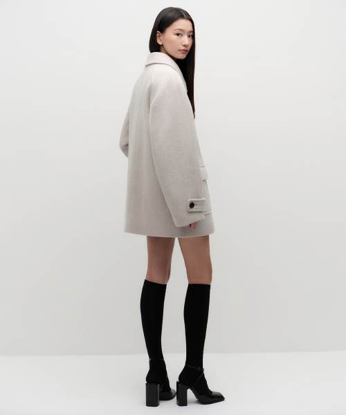 MUSINSA STANDARD WOMAN（ムシンサスタンダードウーマン）の「ウィメンズカシミヤブレンドハーフバルマカンコート[オートミール]（チェスターコート・レディース・その他・LARGE/MEDIUM/SMALL/X-SMALL）」の3枚目の写真