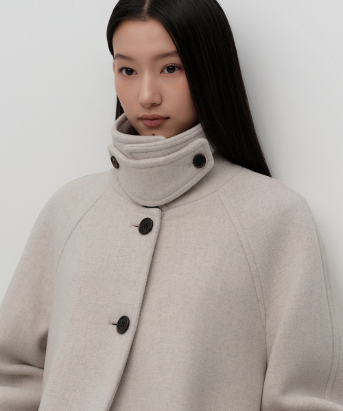 MUSINSA STANDARD WOMAN（ムシンサスタンダードウーマン）の「ウィメンズカシミヤブレンドハーフバルマカンコート[オートミール]（チェスターコート・レディース・その他・LARGE/MEDIUM/SMALL/X-SMALL）」の5枚目の写真