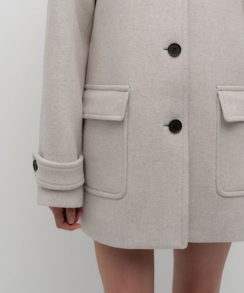MUSINSA STANDARD WOMAN（ムシンサスタンダードウーマン）の「ウィメンズカシミヤブレンドハーフバルマカンコート[オートミール]（チェスターコート・レディース・その他・LARGE/MEDIUM/SMALL/X-SMALL）」の6枚目の写真