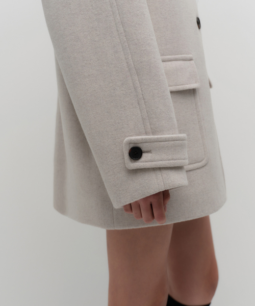 MUSINSA STANDARD WOMAN（ムシンサスタンダードウーマン）の「ウィメンズカシミヤブレンドハーフバルマカンコート[オートミール]（チェスターコート・レディース・その他・LARGE/MEDIUM/SMALL/X-SMALL）」の7枚目の写真