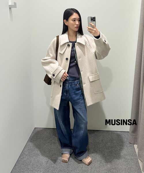 MUSINSA STANDARD WOMAN（ムシンサスタンダードウーマン）の「ウィメンズカシミヤブレンドハーフバルマカンコート[オートミール]（チェスターコート・レディース・その他・LARGE/MEDIUM/SMALL/X-SMALL）」の10枚目の写真