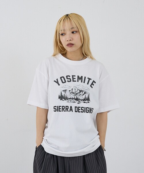 SIERRA DESIGNS(シェラデザイン)の「【SIERRA DESIGNS】YOSEMITE NATIONAL PARK ヨセミテ国立公園 ハーフドーム グラフィックTシャツ(Tシャツ/カットソー・レディース・ホワイト/ホワイト系その他/ブラック系その他/ブラック・フリー)」の9枚目の写真