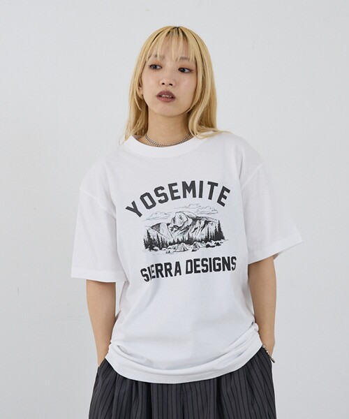 SIERRA DESIGNS(シェラデザイン)の「【SIERRA DESIGNS】YOSEMITE NATIONAL PARK ヨセミテ国立公園 ハーフドーム グラフィックTシャツ(Tシャツ/カットソー・レディース・ホワイト/ホワイト系その他/ブラック系その他/ブラック・フリー)」の8枚目の写真
