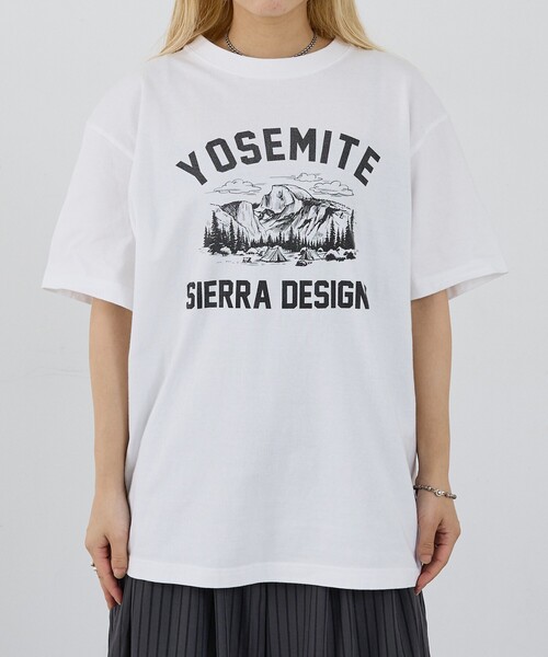 SIERRA DESIGNS(シェラデザイン)の「【SIERRA DESIGNS】YOSEMITE NATIONAL PARK ヨセミテ国立公園 ハーフドーム グラフィックTシャツ(Tシャツ/カットソー・レディース・ホワイト/ホワイト系その他/ブラック系その他/ブラック・フリー)」の5枚目の写真