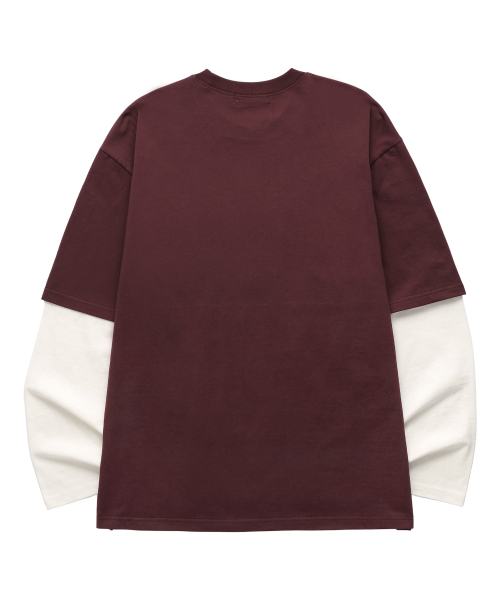 VANNWORKS(バンワークス)の「レイヤード BROKEN STAR ロングスリーブ (VVLL0220) バーガンディ/ホワイト(Tシャツ/カットソー・メンズ・その他・SMALL/MEDIUM/LARGE/X-LARGE)」の2枚目の写真