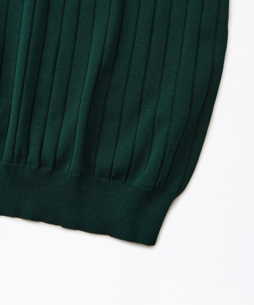 OUTSTANDING（アウトスタンディング）の「HS STRIPE KNIT COLLAR SHIRT_GREEN（ポロシャツ・メンズ・その他・L/M/S）」の4枚目の写真