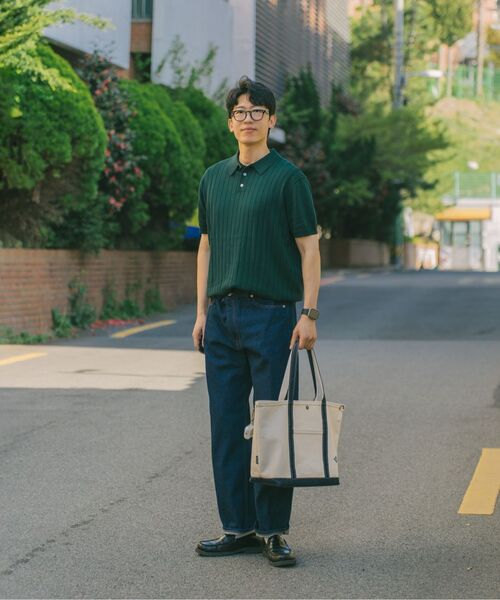 OUTSTANDING（アウトスタンディング）の「HS STRIPE KNIT COLLAR SHIRT_GREEN（ポロシャツ・メンズ・その他・L/M/S）」の8枚目の写真