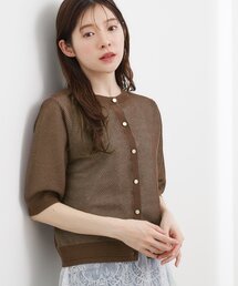 grove | 【貴島明日香さん着用・洗える】透けない、大人のメッシュカーディガン(カーディガン/ボレロ)