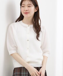 【洗える】透けない、大人のメッシュカーディガン