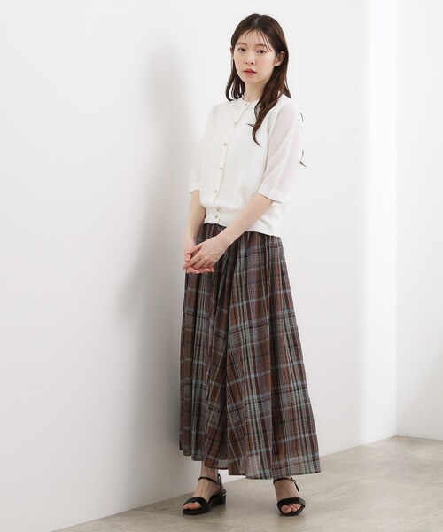 grove(グローブ)の「【貴島明日香さん着用・洗える】透けない、大人のメッシュカーディガン(カーディガン/ボレロ・レディース・ピンク系/ブラウン系その他/ブラック/オフホワイト・02/03/01/04/05)」の8枚目の写真