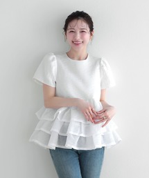ボーダーフリルトップス（その他トップス）｜Fit more（フィットモア