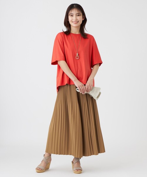 TRANS WORK(トランスワーク)の「【ウォッシャブル】コットンスムースカットソー(Tシャツ/カットソー・レディース・ブラック/レッド/ホワイト・38)」の7枚目の写真