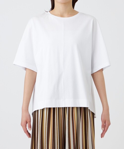 TRANS WORK(トランスワーク)の「【ウォッシャブル】コットンスムースカットソー(Tシャツ/カットソー・レディース・ブラック/レッド/ホワイト・38)」の8枚目の写真