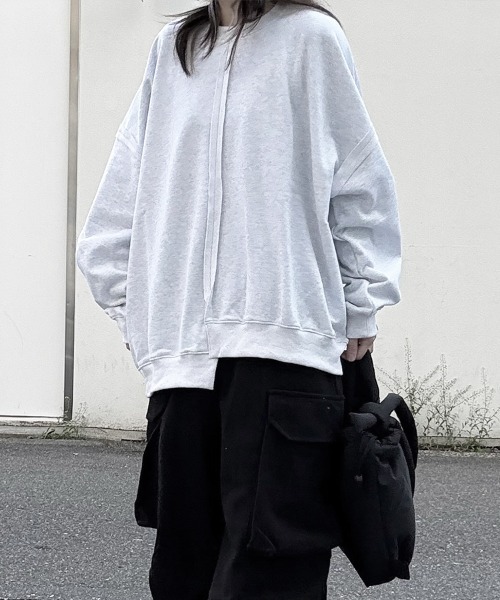 セール】Asymmetry Crew Neck Sweat/アシンメトリークルーネック