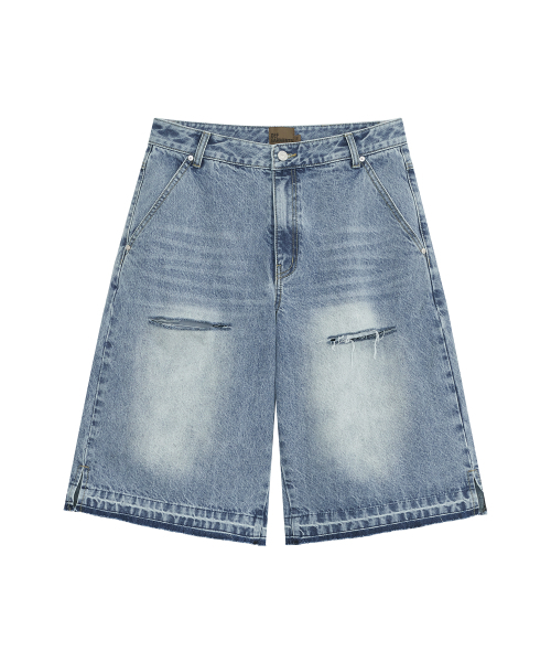 DEFGARMENTS（デフグラメンツ）の「WASHED BUCKLE DENIM SHORTS [INDIGO]（その他パンツ・レディース・その他・SMALL/LARGE/MEDIUM）」の4枚目の写真