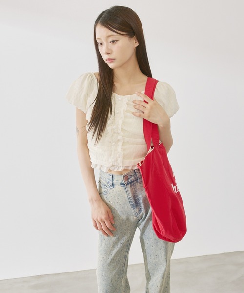 P.V.T(ピーブイティー)の「リバーシブルボーダーバッグ(トートバッグ・レディース・グリーン/Navy/Red・F)」の11枚目の写真