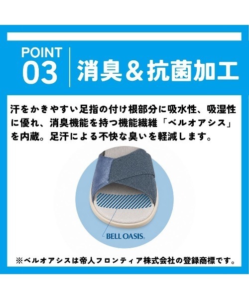 Bio Fitter（バイオフィッター）の「【Bio Fitter】スパットシューズ（サンダルタイプ）接触冷感 幅広 3E 手を使わずに履ける（サンダル・レディース・ブルー/ブラック・L/M）」の4枚目の写真