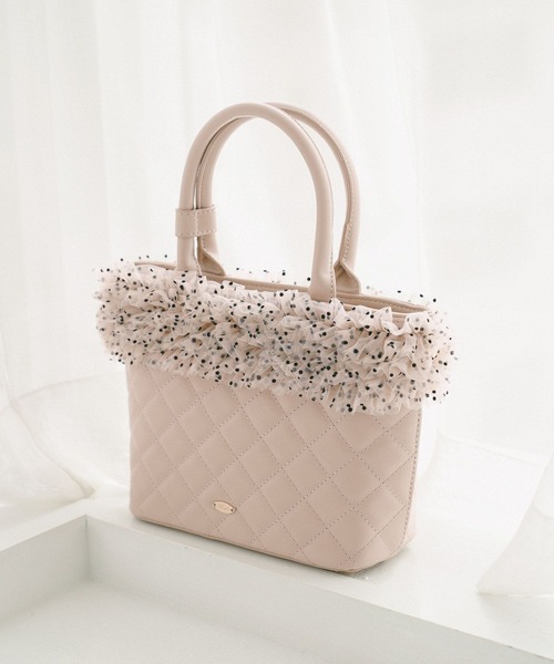 Heather（ヘザー）の「2WAYボリュームフリルBAG　739890（ハンドバッグ・レディース・アイボリー/ピンク/ベージュ・ONE SIZE）」の2枚目の写真