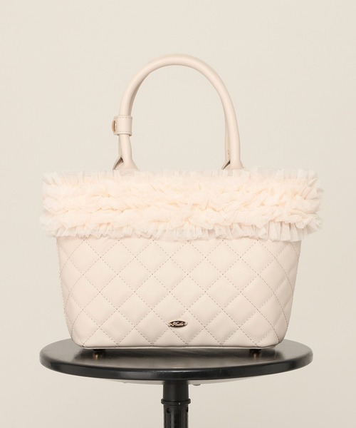 Heather（ヘザー）の「2WAYボリュームフリルBAG　739890（ハンドバッグ・レディース・アイボリー/ピンク/ベージュ・ONE SIZE）」の5枚目の写真