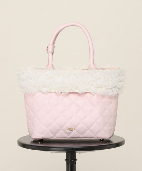 Heather（ヘザー）の「2WAYボリュームフリルBAG　739890（ハンドバッグ・レディース・アイボリー/ピンク/ベージュ・ONE SIZE）」の6枚目の写真