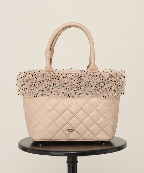 Heather（ヘザー）の「2WAYボリュームフリルBAG　739890（ハンドバッグ・レディース・アイボリー/ピンク/ベージュ・ONE SIZE）」の7枚目の写真