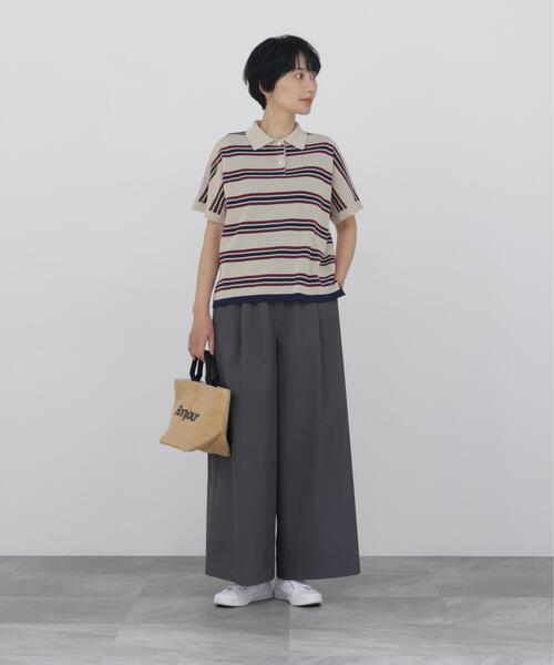 human woman(ヒューマンウーマン)の「◆【オーガニックコットン混 / 3サイズ展開 / ウォッシャブル】オーガニックコットン混ストレッチガウチョパンツ(その他パンツ・レディース・ベージュ/グレー系その他・MEDIUM/LARGE/SMALL)」の5枚目の写真