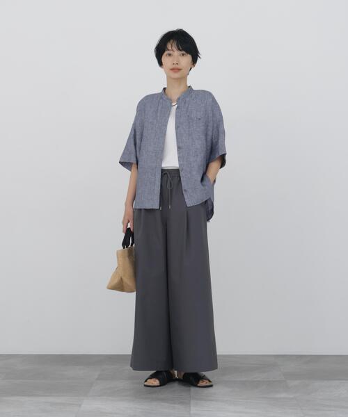 human woman(ヒューマンウーマン)の「◆【オーガニックコットン混 / 3サイズ展開 / ウォッシャブル】オーガニックコットン混ストレッチガウチョパンツ(その他パンツ・レディース・ベージュ/グレー系その他・MEDIUM/LARGE/SMALL)」の2枚目の写真
