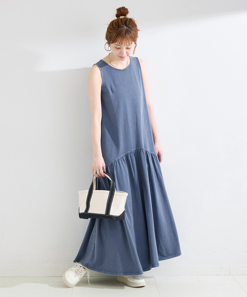 Simplicite(サンプリシテ)の「手洗い可 / snow wash カットワンピース(ワンピース・レディース・ベージュ/ブルー系その他/チャコールグレー・FREE)」の10枚目の写真