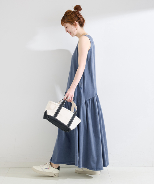 Simplicite(サンプリシテ)の「手洗い可 / snow wash カットワンピース(ワンピース・レディース・ベージュ/ブルー系その他/チャコールグレー・FREE)」の11枚目の写真