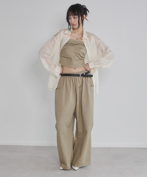 ENVYM(アンビー)の「イージールーズパンツ(チノパンツ・レディース・ピンク/カーキ/ブラック・M/S)」の8枚目の写真
