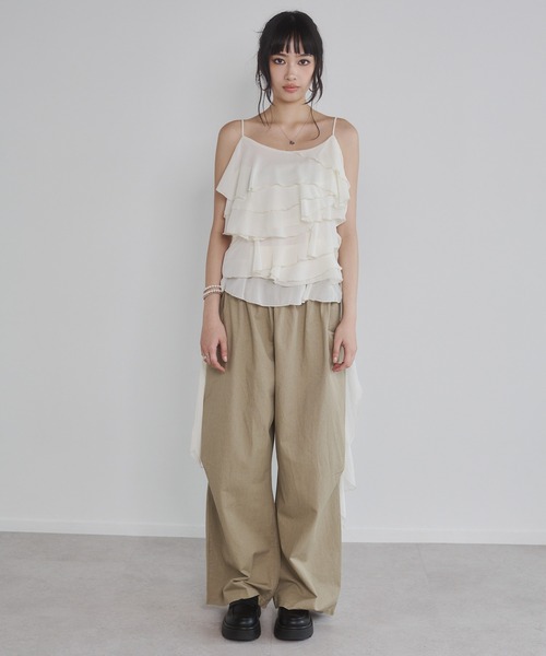 ENVYM(アンビー)の「イージールーズパンツ(チノパンツ・レディース・ピンク/カーキ/ブラック・M/S)」の19枚目の写真