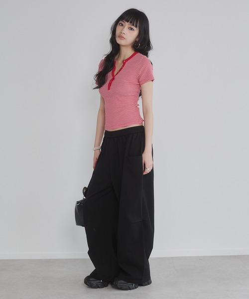 ENVYM(アンビー)の「イージールーズパンツ(チノパンツ・レディース・ピンク/カーキ/ブラック・M/S)」の12枚目の写真