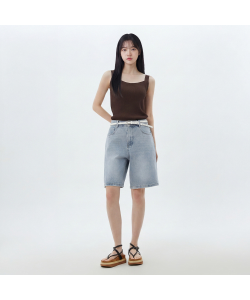 LAP（ラップ）の「古着ウォッシングバミューダデニムパンツ AS2DP465（その他パンツ・レディース・インディゴブルー/ライトインディゴブルー・SMALL/MEDIUM）」の3枚目の写真