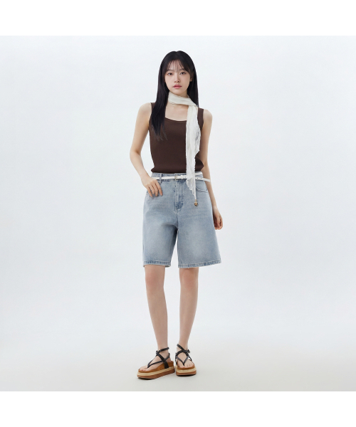 LAP（ラップ）の「古着ウォッシングバミューダデニムパンツ AS2DP465（その他パンツ・レディース・インディゴブルー/ライトインディゴブルー・SMALL/MEDIUM）」の5枚目の写真