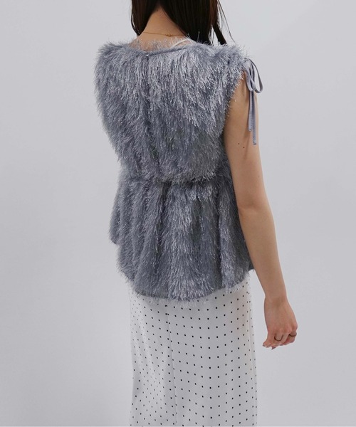SOELA(ソエラ)の「【INGNI SOELA】シャギーリボンペプラムビスチェ/WEB限定(その他トップス・レディース・ブラック/アイボリー/グレー・FREE)」の14枚目の写真