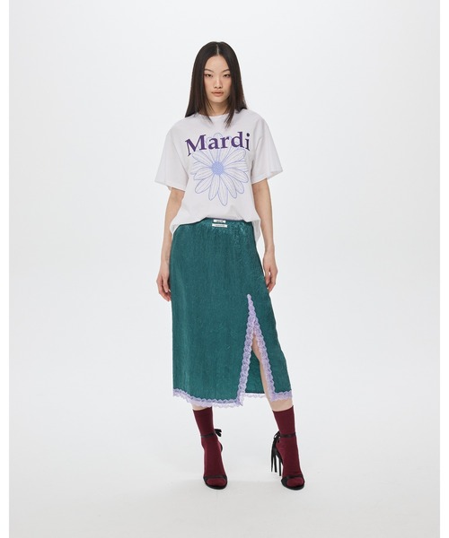Mardi Mercredi(マルディメクルディ)の「TSHIRT FLOWERMARDI DUO / Tシャツ フラワーマルディ デュオ(Tシャツ/カットソー・レディース・ホワイト×ブルー/ホワイト×グリーン/ホワイト×パープル/ホワイト×ピンク・FREE)」の15枚目の写真