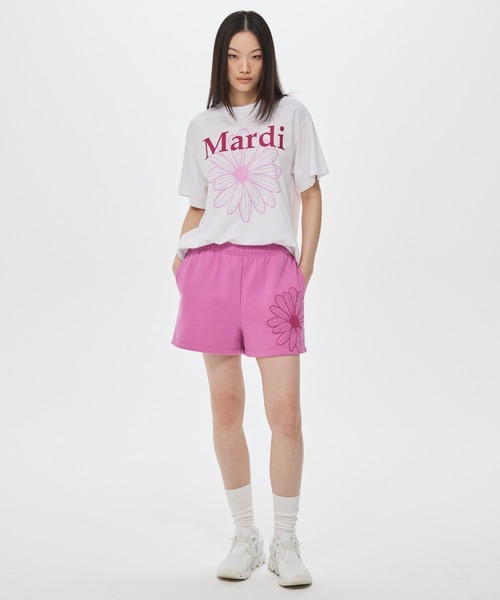 Mardi Mercredi(マルディメクルディ)の「TSHIRT FLOWERMARDI DUO / Tシャツ フラワーマルディ デュオ(Tシャツ/カットソー・レディース・ホワイト×ブルー/ホワイト×グリーン/ホワイト×パープル/ホワイト×ピンク・FREE)」の20枚目の写真