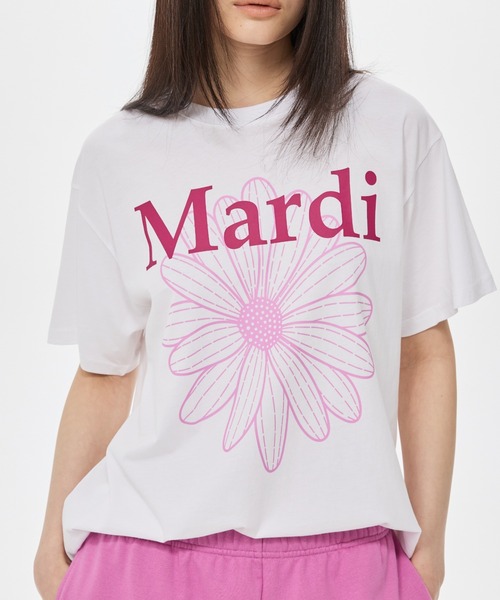 Mardi Mercredi(マルディメクルディ)の「TSHIRT FLOWERMARDI DUO / Tシャツ フラワーマルディ デュオ(Tシャツ/カットソー・レディース・ホワイト×ブルー/ホワイト×グリーン/ホワイト×パープル/ホワイト×ピンク・FREE)」の19枚目の写真