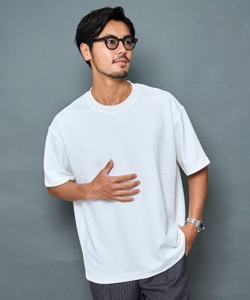 SILVER BULLET(シルバーバレット)の「『BENUSTA/ベヌスタ』ロールアップネックデザイン半袖カットソー【GC】(Tシャツ/カットソー・メンズ・ブラック/グレー/ホワイト・XL/L)」の2枚目の写真