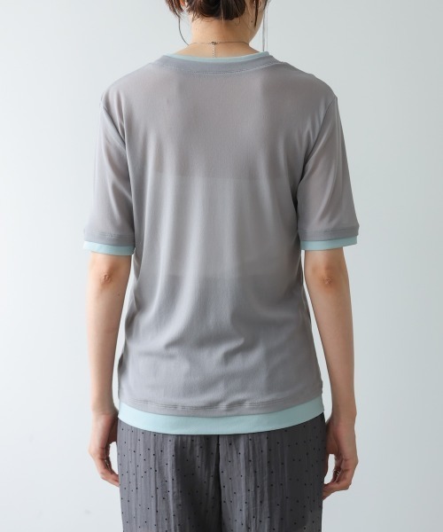 Bab（バブ）の「【一枚でもインナー使いにも◎】配色レイヤードライクシアーカットソー（Tシャツ/カットソー・レディース・ピンク/アイボリー/グレー・FREE）」の13枚目の写真