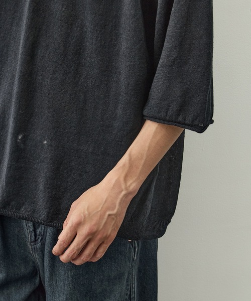 CITY TOKYO(シティトウキョウ)の「【CITY TOKYO/シティートーキョー】Soft linen ヘンリーネック(Tシャツ/カットソー・メンズ・ライトベージュ/ミント/ブラック・2/1)」の11枚目の写真