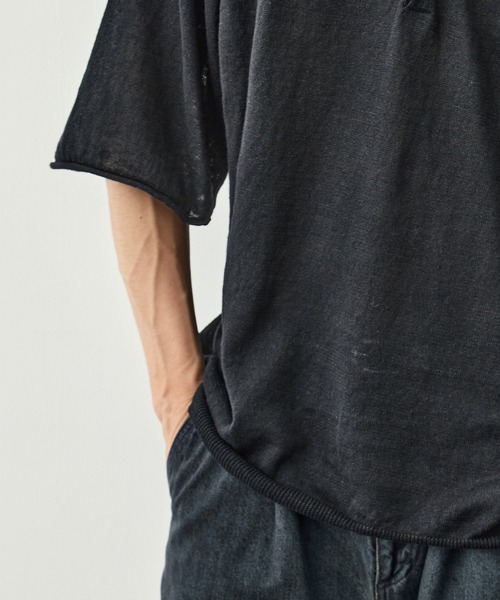 CITY TOKYO(シティトウキョウ)の「【CITY TOKYO/シティートーキョー】Soft linen ヘンリーネック(Tシャツ/カットソー・メンズ・ライトベージュ/ミント/ブラック・2/1)」の12枚目の写真