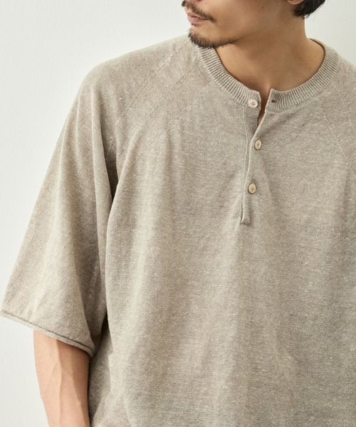 CITY TOKYO(シティトウキョウ)の「【CITY TOKYO/シティートーキョー】Soft linen ヘンリーネック(Tシャツ/カットソー・メンズ・ライトベージュ/ミント/ブラック・2/1)」の19枚目の写真