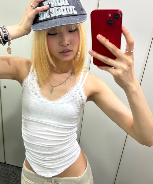 runningHIGH（ランニングハイ）の「ブラレットレイヤードスリーブレストップ[ホワイト]（Tシャツ/カットソー・レディース・その他・FREE）」の4枚目の写真