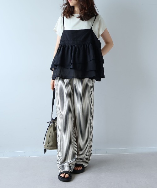 leswel(レスウェル)の「【M/L】フリルティアードキャミブラウス(その他トップス・レディース・ブラック/ネイビー/キャメル・L/M)」の21枚目の写真
