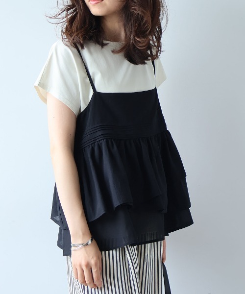 leswel(レスウェル)の「【M/L】フリルティアードキャミブラウス(その他トップス・レディース・ブラック/ネイビー/キャメル・L/M)」の18枚目の写真