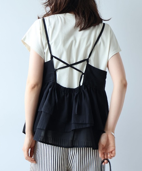 leswel(レスウェル)の「【M/L】フリルティアードキャミブラウス(その他トップス・レディース・ブラック/ネイビー/キャメル・L/M)」の17枚目の写真