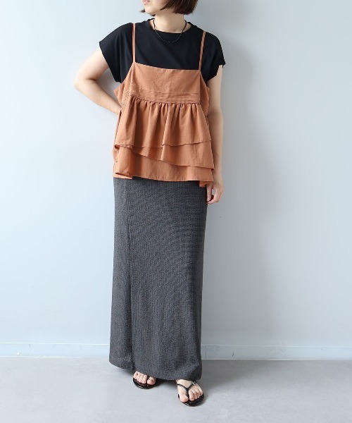 leswel(レスウェル)の「【M/L】フリルティアードキャミブラウス(その他トップス・レディース・ブラック/ネイビー/キャメル・L/M)」の10枚目の写真