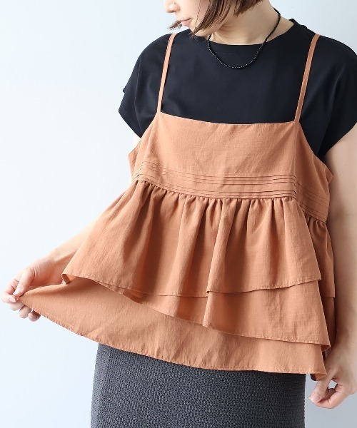 leswel(レスウェル)の「【M/L】フリルティアードキャミブラウス(その他トップス・レディース・ブラック/ネイビー/キャメル・L/M)」の22枚目の写真